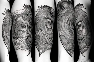 King calf sleeve tattoo idea