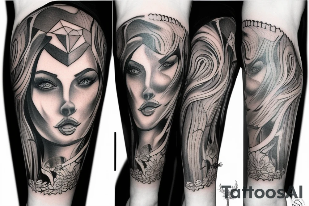 King calf sleeve tattoo idea