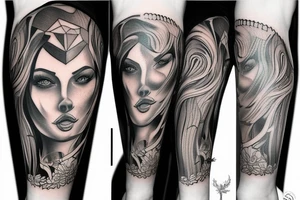 King calf sleeve tattoo idea