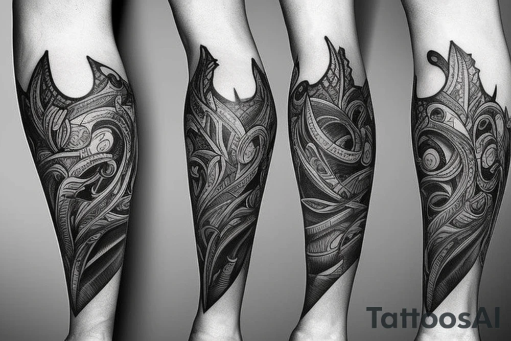 King calf sleeve tattoo idea