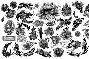 Creative big pieces tattoo idea