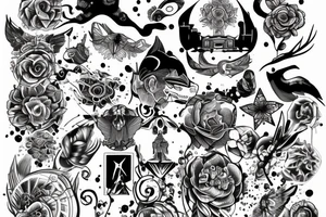Creative big pieces tattoo idea