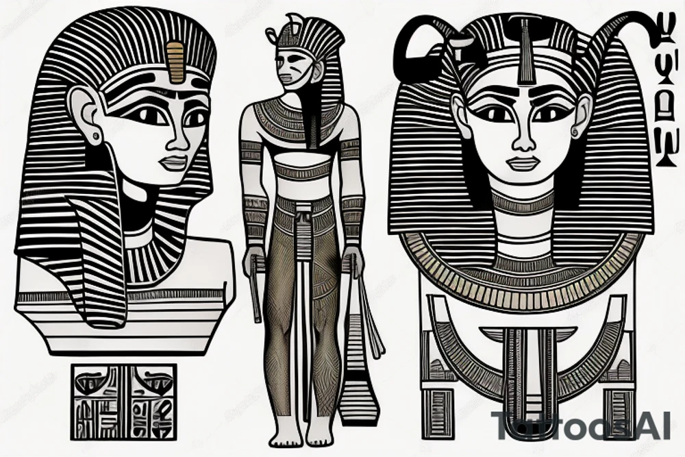 creative filler tattoos Egyptian theme tattoo idea