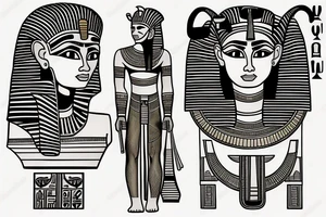 creative filler tattoos Egyptian theme tattoo idea