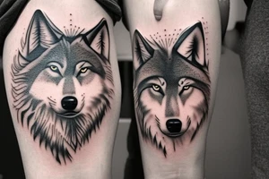 On the forearm I already have a realistic wolf that goes to the elbow, need something for the upper arm, on the shoulder there will be a moon with a sshadow of a wolf tattoo idea