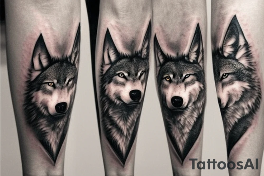 On the forearm I already have a realistic wolf that goes to the elbow, need something for the upper arm, on the shoulder there will be a moon with a sshadow of a wolf tattoo idea