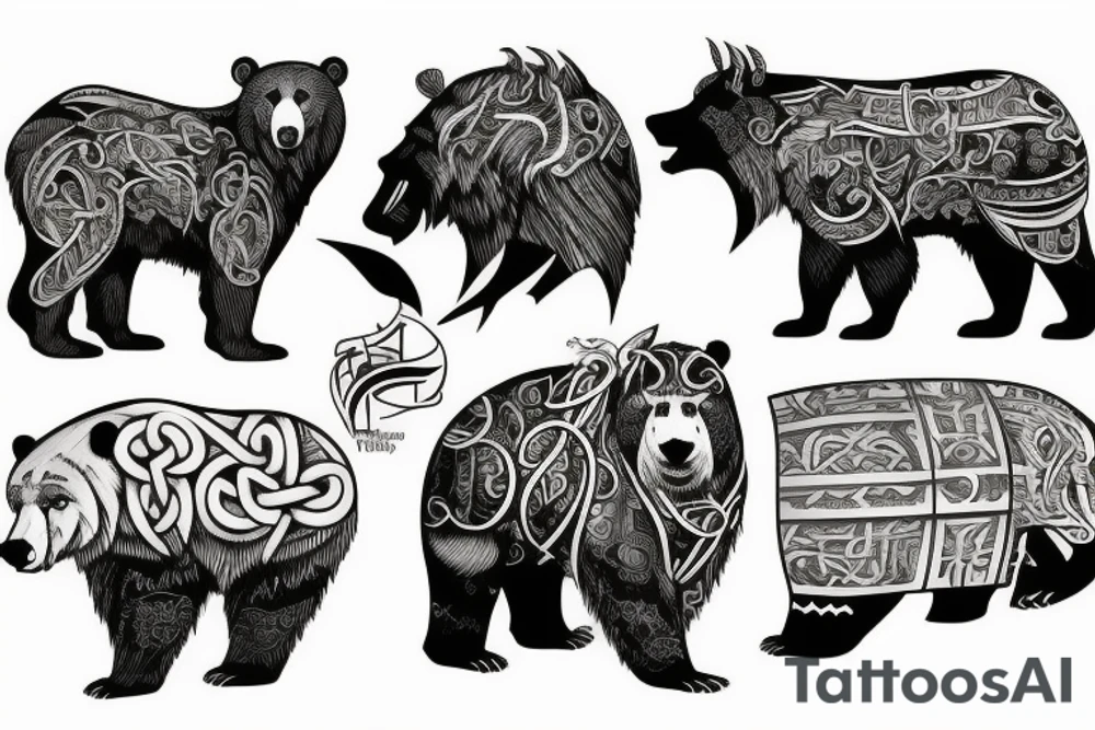 viking with bear tattoo idea