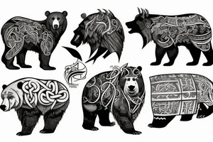 viking with bear tattoo idea
