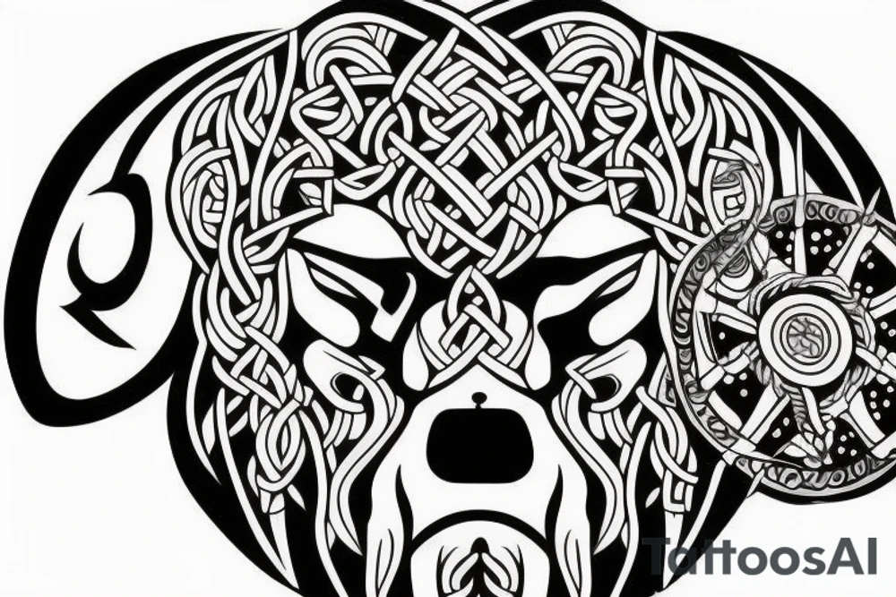 viking with bear tattoo idea