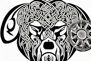 viking with bear tattoo idea