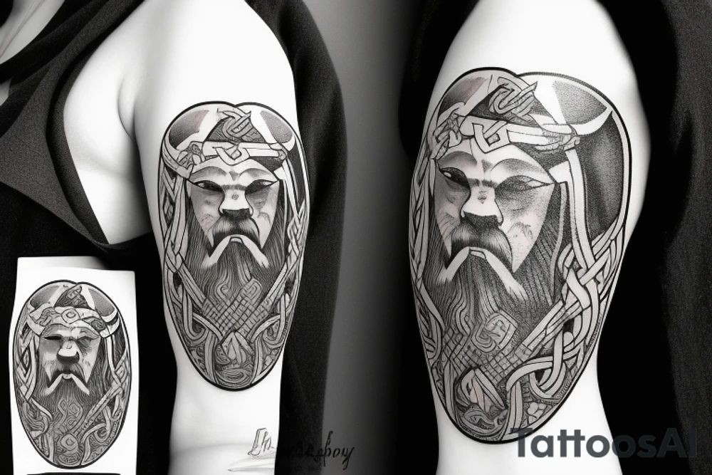 viking with bear tattoo idea