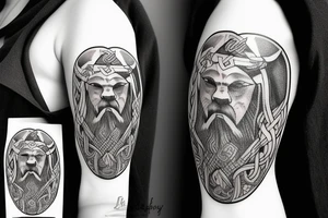 viking with bear tattoo idea