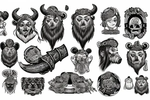 viking with bear tattoo idea