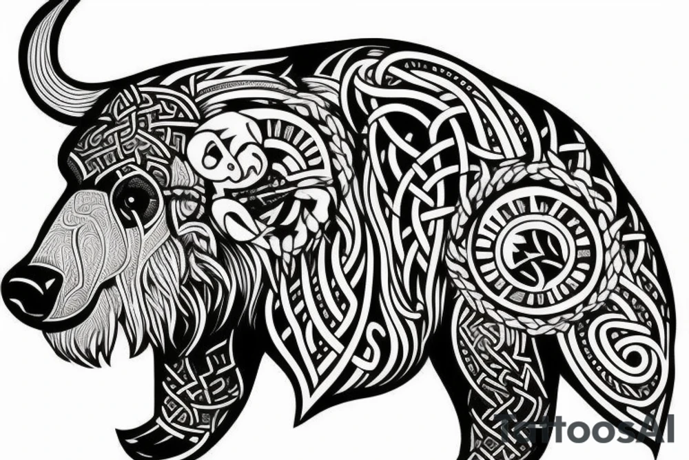 viking with bear tattoo idea