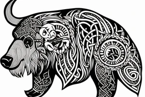 viking with bear tattoo idea