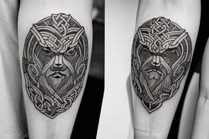 viking with bear tattoo idea