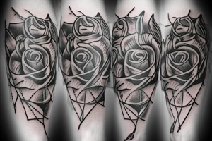Rose, crown of thorns, lion tattoo idea
