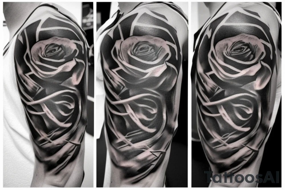 Rose, crown of thorns, lion tattoo idea