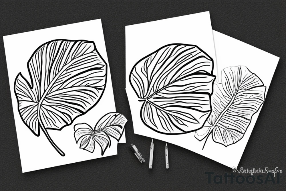 Monstera leaf tattoo idea