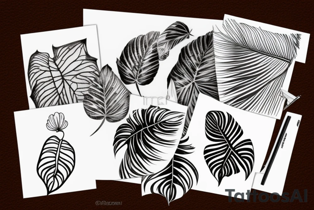 Monstera leaf tattoo idea