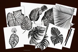 Monstera leaf tattoo idea