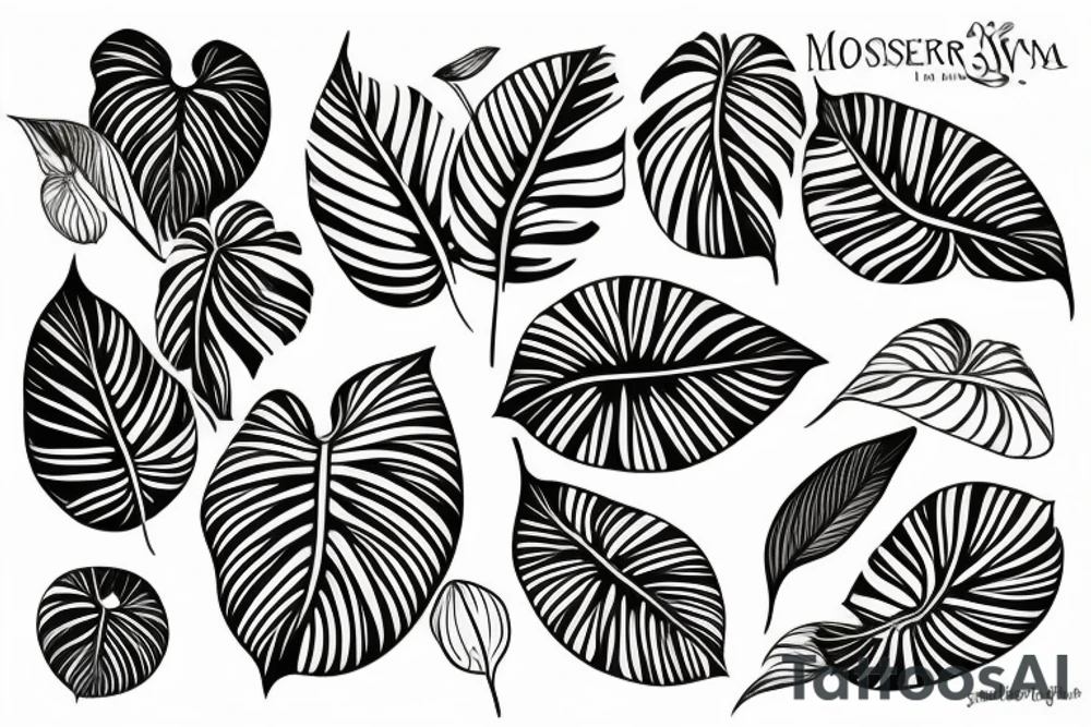 Monstera leaf, Swiss cheese plant tattoo idea