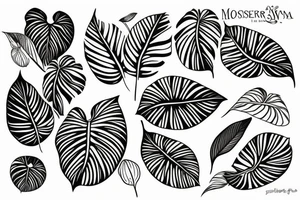 Monstera leaf, Swiss cheese plant tattoo idea