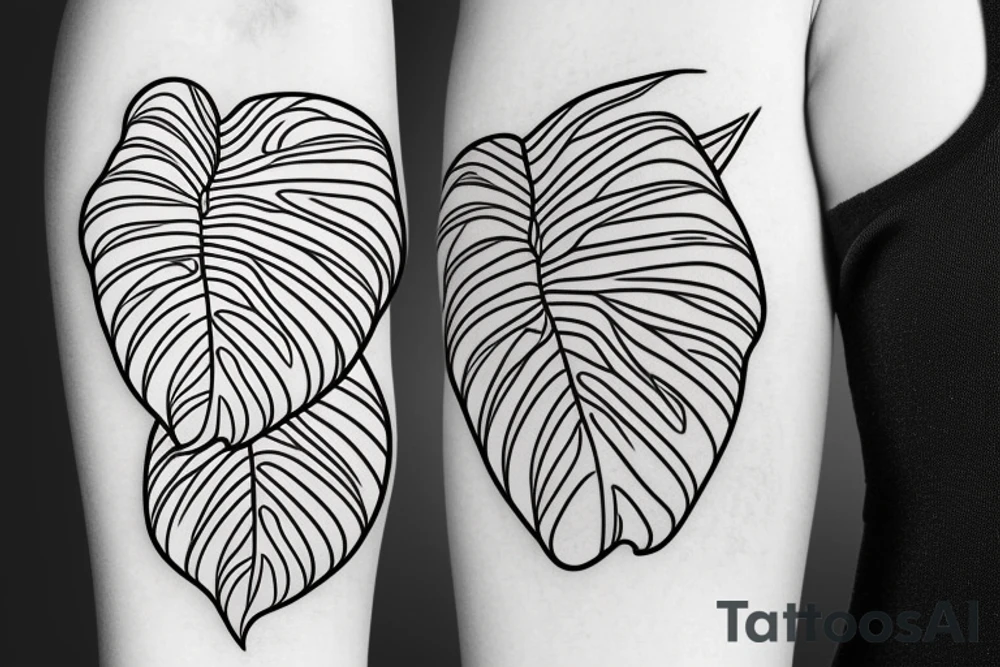 Monstera leaf, Swiss cheese plant tattoo idea