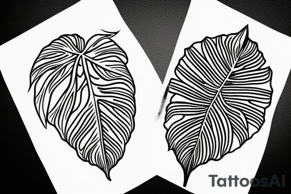 Monstera leaf, Swiss cheese plant tattoo idea