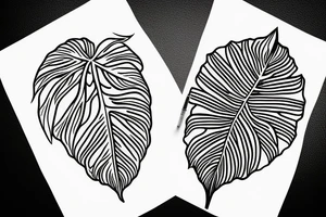 Monstera leaf, Swiss cheese plant tattoo idea