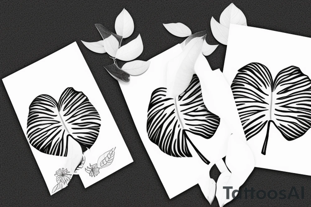 Monstera leaf, Swiss cheese plant tattoo idea