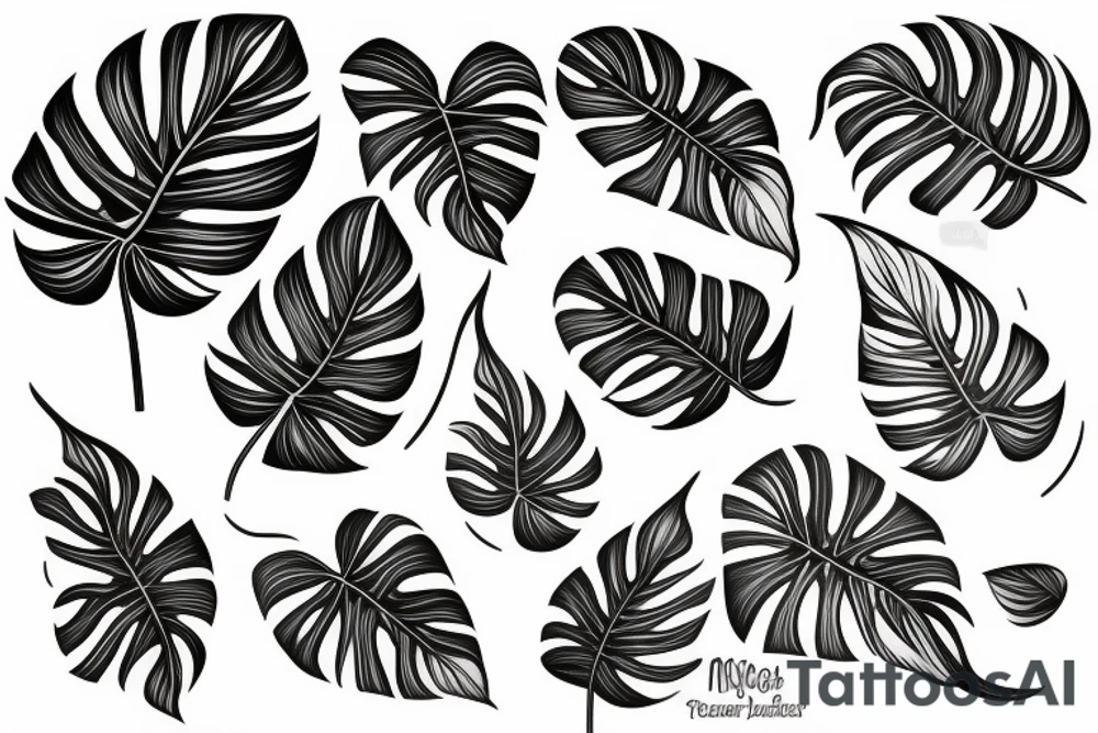 Monstera leaf, Swiss cheese plant tattoo idea