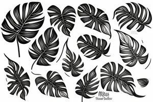 Monstera leaf, Swiss cheese plant tattoo idea