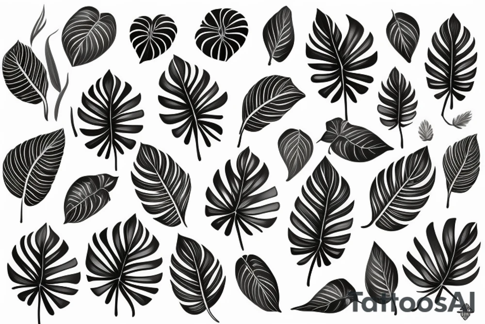 Monstera leaf, Swiss cheese plant tattoo idea