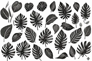 Monstera leaf, Swiss cheese plant tattoo idea