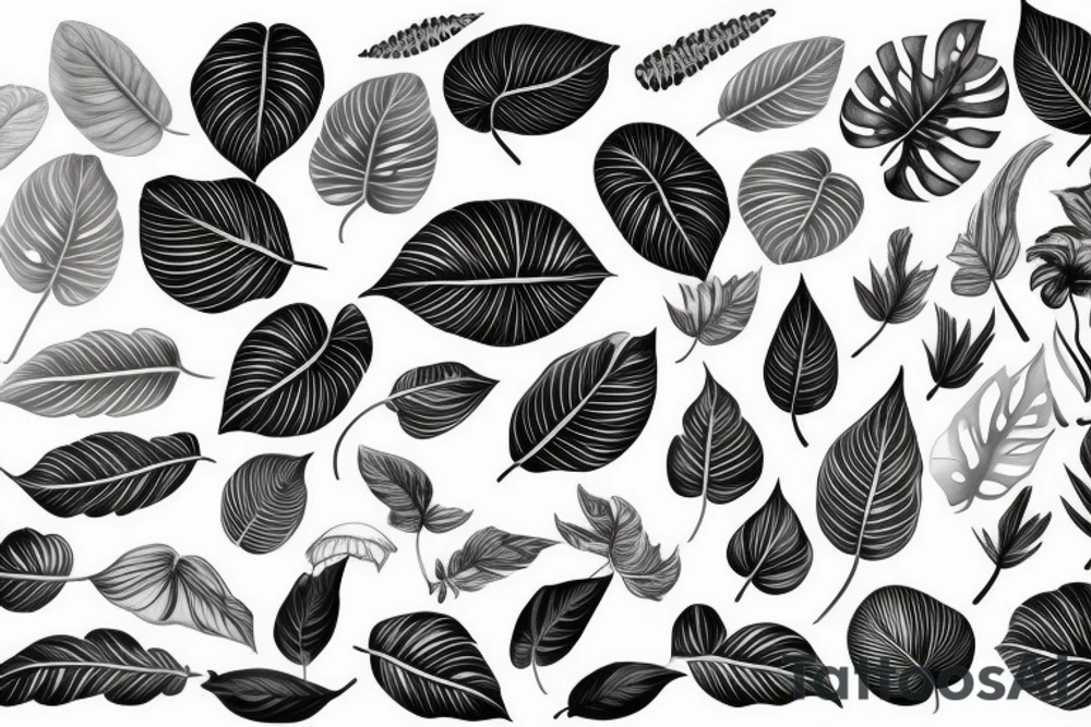 Realistic Monstera leaf, Swiss cheese plant tattoo idea