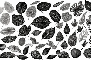 Realistic Monstera leaf, Swiss cheese plant tattoo idea