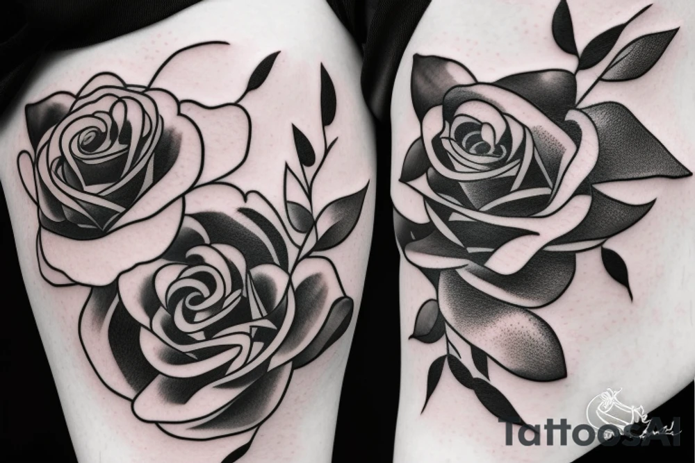 Rose with falling petals tattoo idea