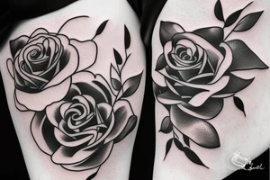 Rose with falling petals tattoo idea