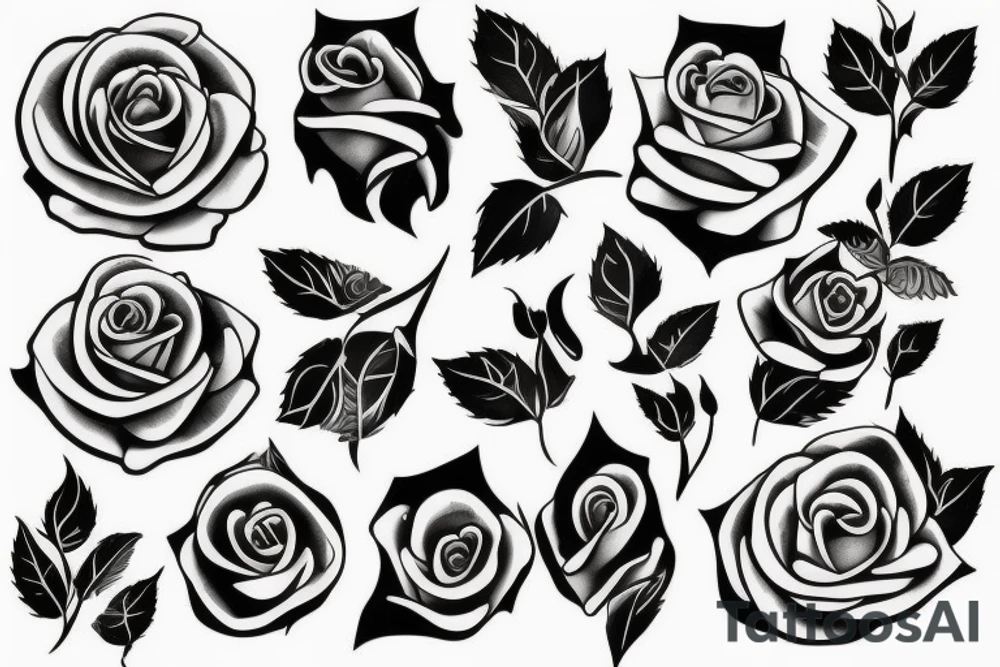 Rose with falling petals tattoo idea