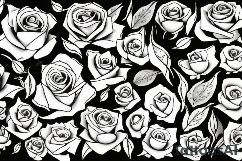 Rose with falling petals tattoo idea