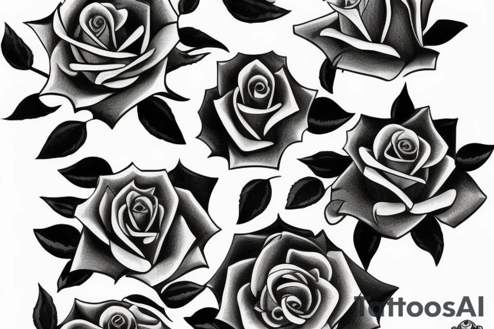 Rose with falling petals tattoo idea