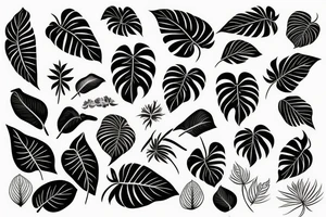 Realistic Monstera leaf, Swiss cheese plant tattoo idea