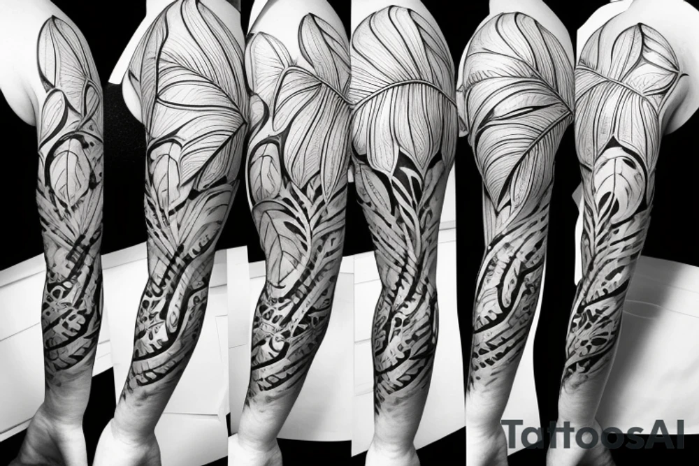 Realistic Monstera leaf, Swiss cheese plant tattoo idea