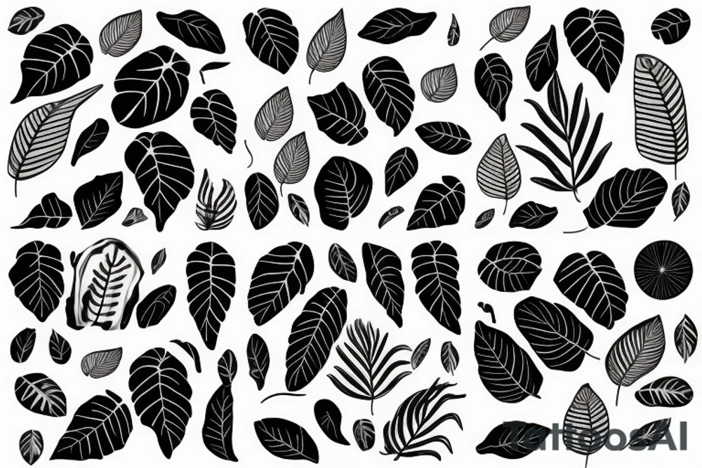 Realistic Monstera leaf, Swiss cheese plant tattoo idea