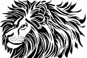 Lion standing on bed of roses tattoo idea