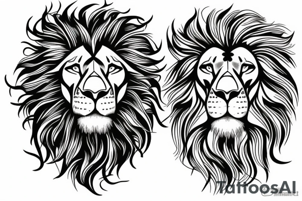 Lion standing on bed of roses tattoo idea
