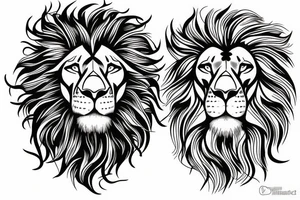 Lion standing on bed of roses tattoo idea