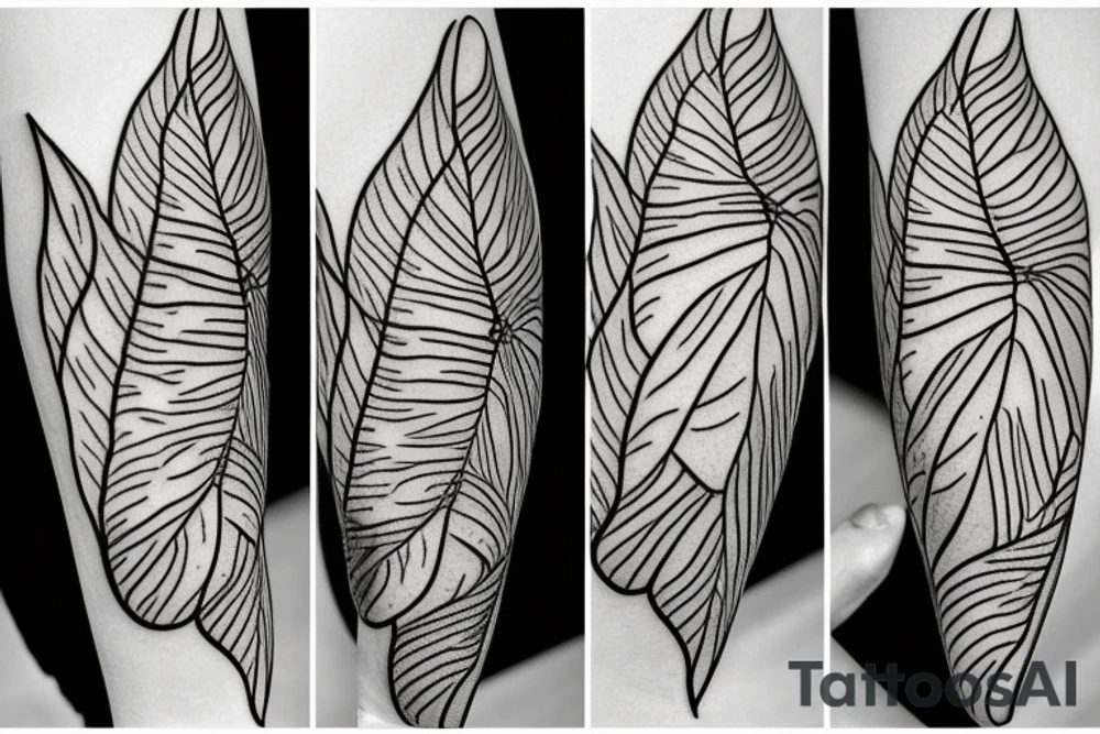Realistic Monstera leaf, Swiss cheese plant tattoo idea