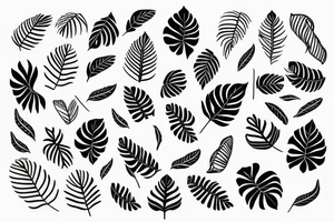 Fine line Monstera leaf, Swiss cheese plant tattoo idea